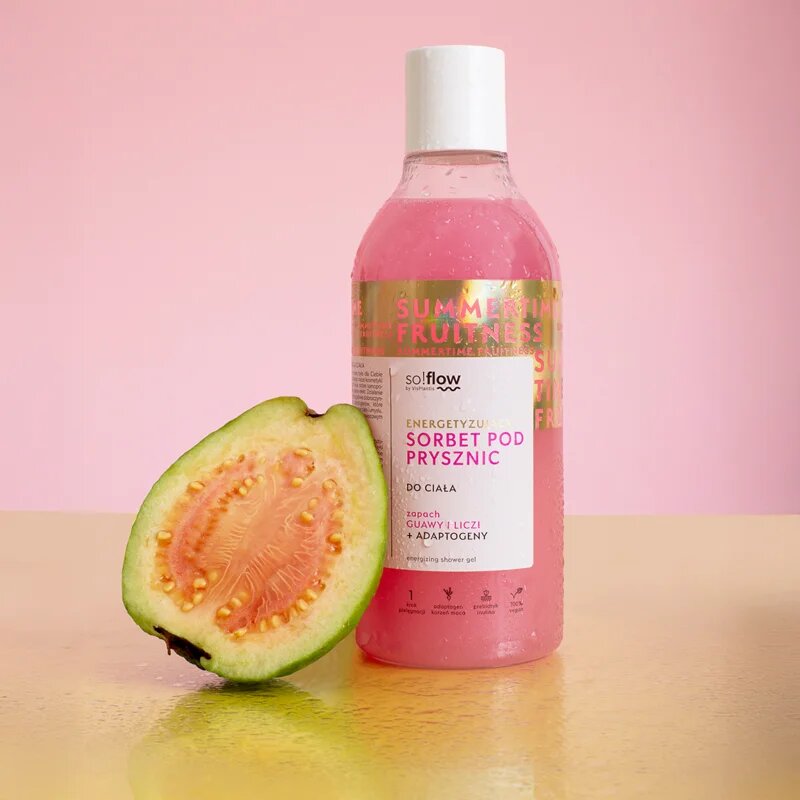 so!flow Energizing Shower Sorbet vlažilni sorbet za telo za tuš Guava Lychee 400 ml