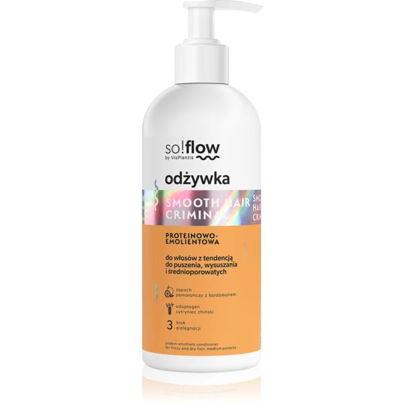 so!flow Frizzy and Dry Hair Protein-Emollient Conditioner balzam za glajenje las proti krepastim lasem 300 ml