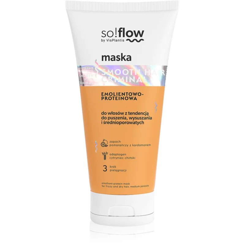 so!flow Frizzy and Dry Hair Protein-Emollient Mask maska za glajenje las proti krepastim lasem 200 ml