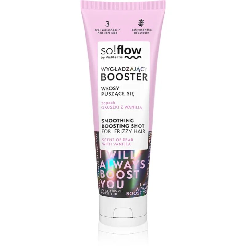 so!flow Frizzy and Dry Hair Smoothing Boosting Shot serum za glajenje proti krepastim lasem 75 ml