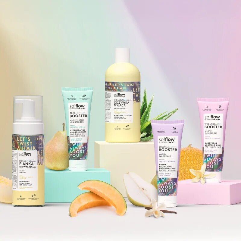 so!flow Frizzy and Dry Hair Smoothing Boosting Shot serum za glajenje proti krepastim lasem 75 ml