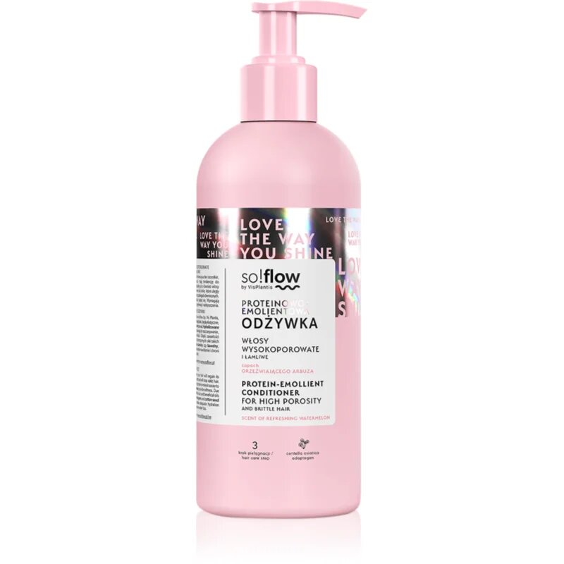 so!flow High Porosity Hair Protein-Emollient Conditioner krepilni balzam za lomljive in izčrpane lase 400 ml
