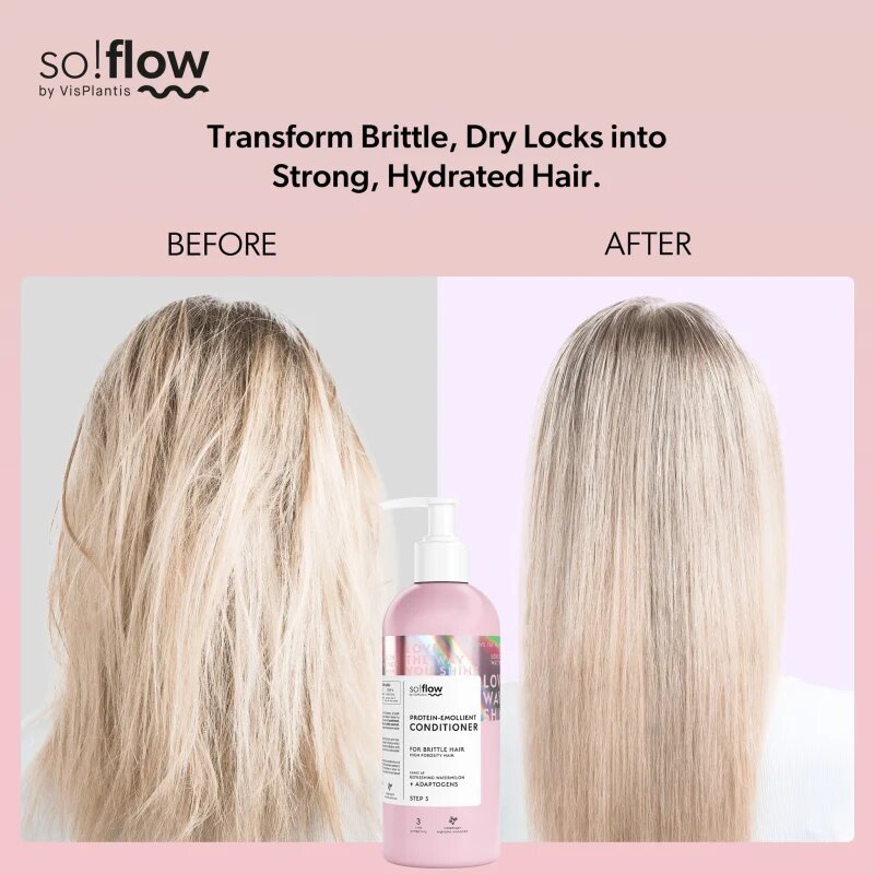 so!flow High Porosity Hair Protein-Emollient Conditioner krepilni balzam za lomljive in izčrpane lase 400 ml
