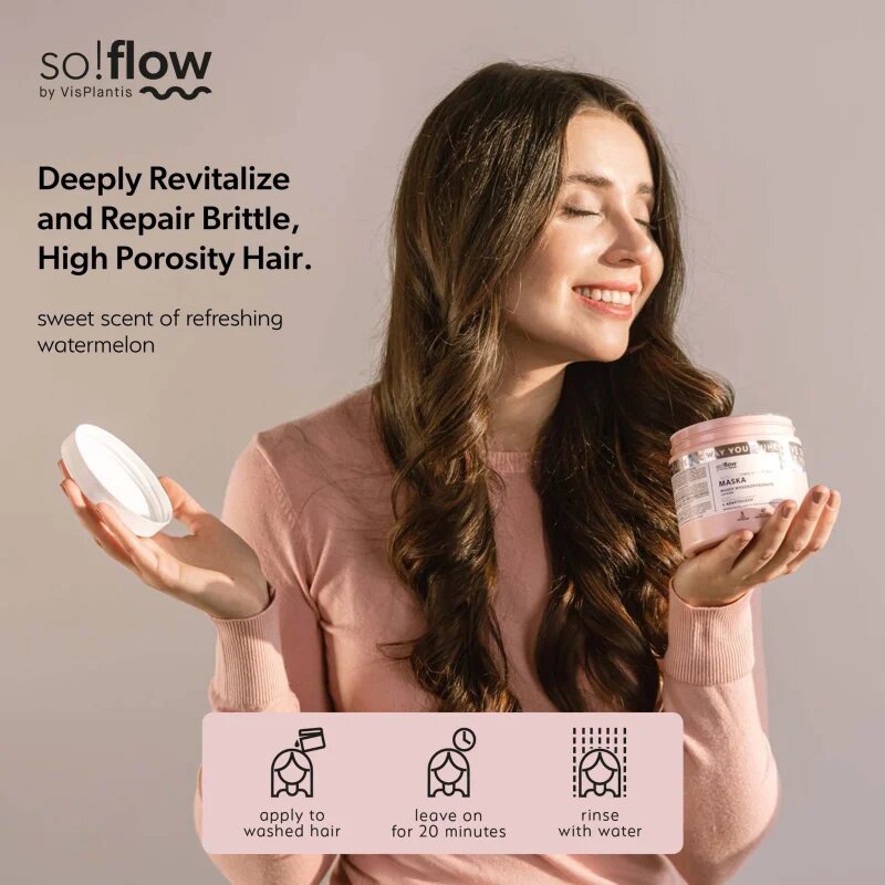 so!flow High Porosity Hair Protein-Emollient Mask maska za okrepitev las za lomljive in izčrpane lase 400 ml