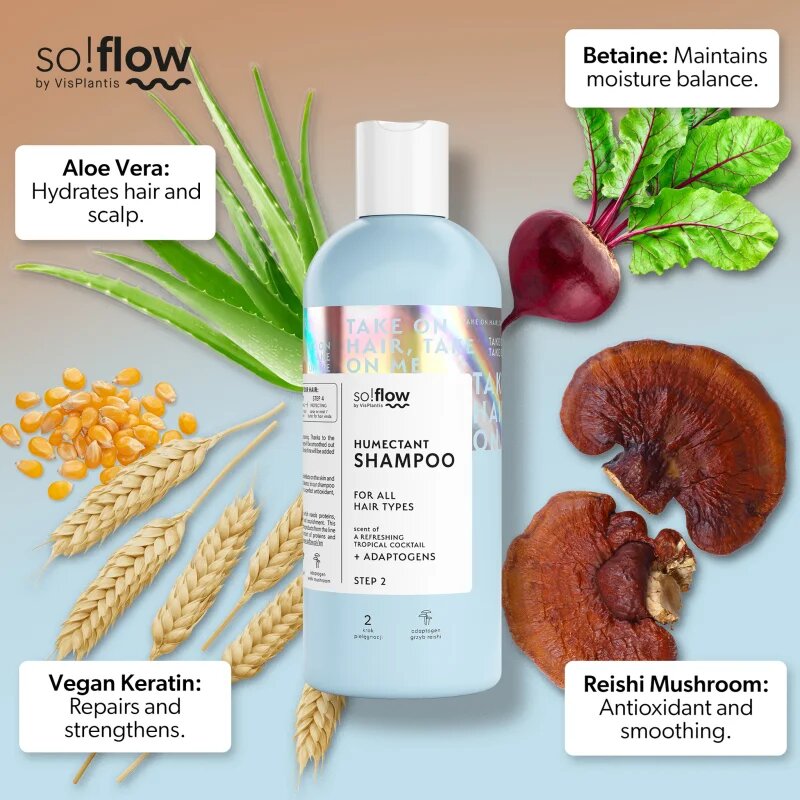 so!flow Humectant Shampoo for All Hair Types vlažilni šampon za vse tipe las 400 ml