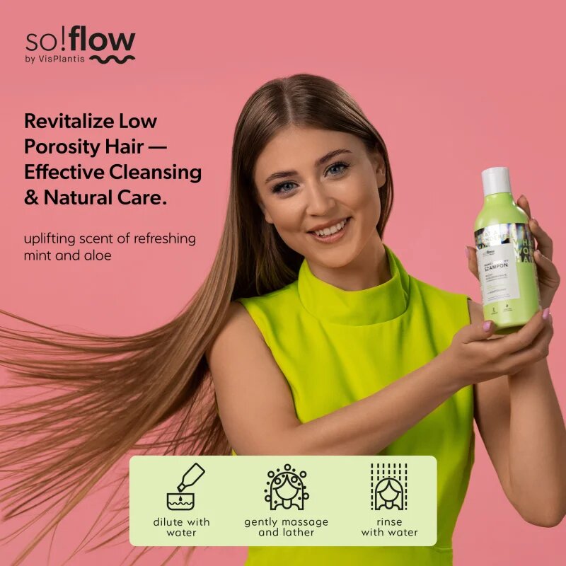so!flow Low Porosity Hair Humectant Shampoo čistilni šampon za lase brez volumna 400 ml