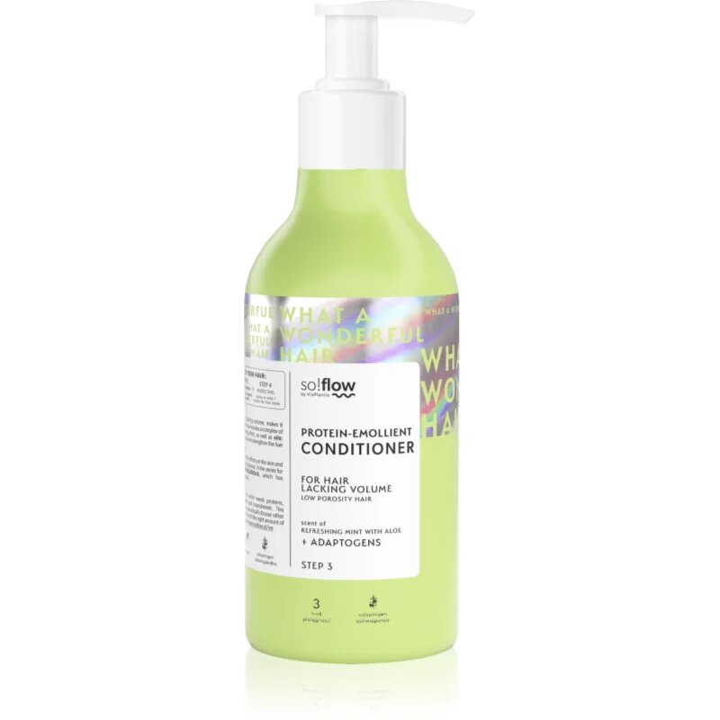 so!flow Low Porosity Hair Protein-Emollient Conditioner balzam za lase brez volumna 400 ml