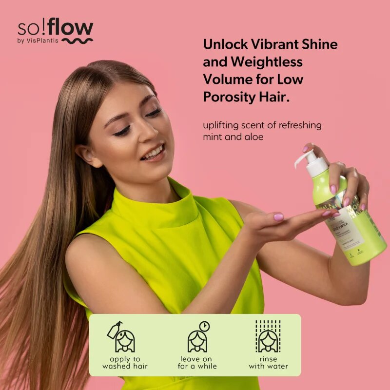 so!flow Low Porosity Hair Protein-Emollient Conditioner balzam za lase brez volumna 400 ml
