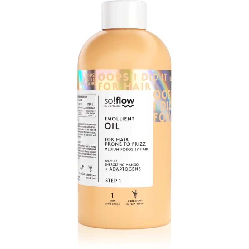 so!flow Medium Porosity Hair Emollient Oil vlažilno olje proti krepastim lasem 150 ml