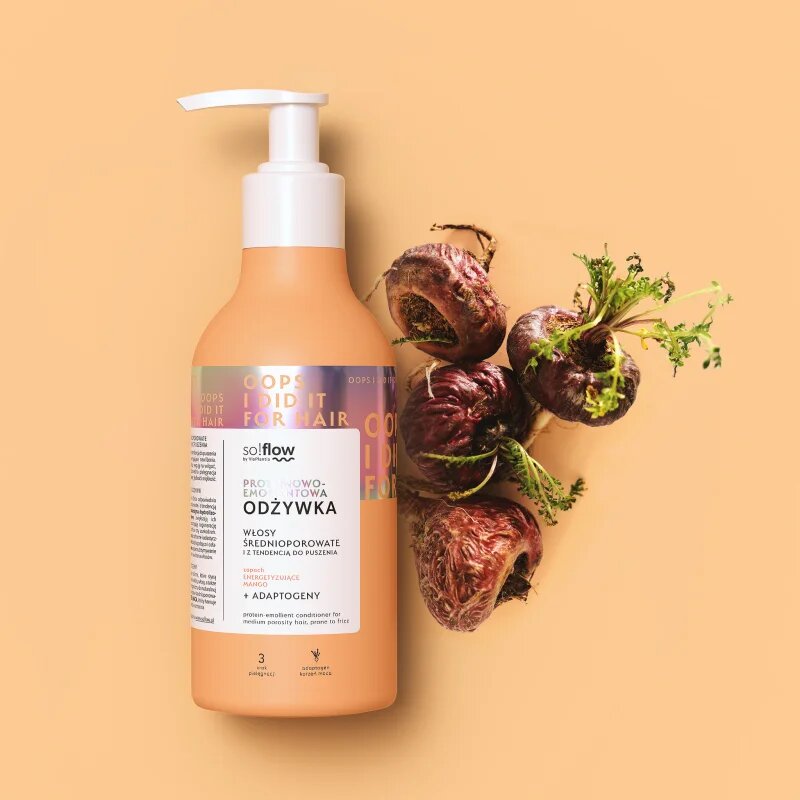 so!flow Medium Porosity Hair Protein-Emollient Conditioner vlažilni in gladilni balzam proti krepastim lasem 400 ml