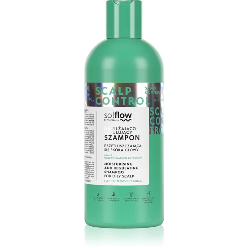 so!flow Oily Scalp Moisturizing and Regulating Shampoo vlažilni šampon za mastno lasišče 400 ml