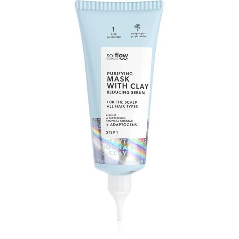 so!flow Purifying Mask Reducing Sebum globoko čistilna maska za mastno lasišče 100 ml
