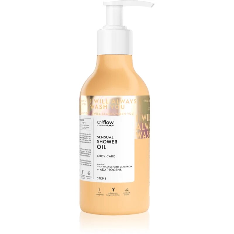 so!flow Sensual Shower Oil olje za prhanje za suho kožo Orange with Cardamom 400 ml