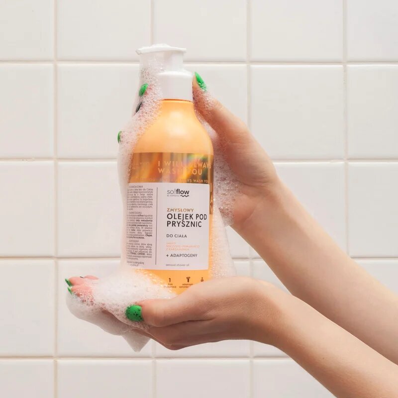 so!flow Sensual Shower Oil olje za prhanje za suho kožo Orange with Cardamom 400 ml