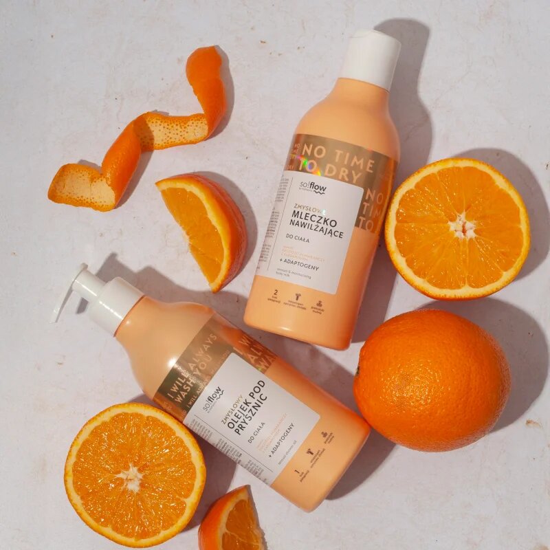 so!flow Sensual Shower Oil olje za prhanje za suho kožo Orange with Cardamom 400 ml