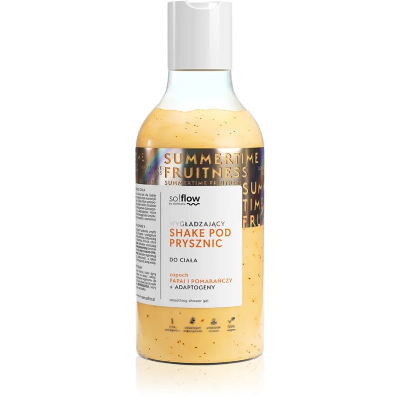 so!flow Smoothing Shower Shake gel za prhanje za vse tipe kože Papaya & Orange 400 ml