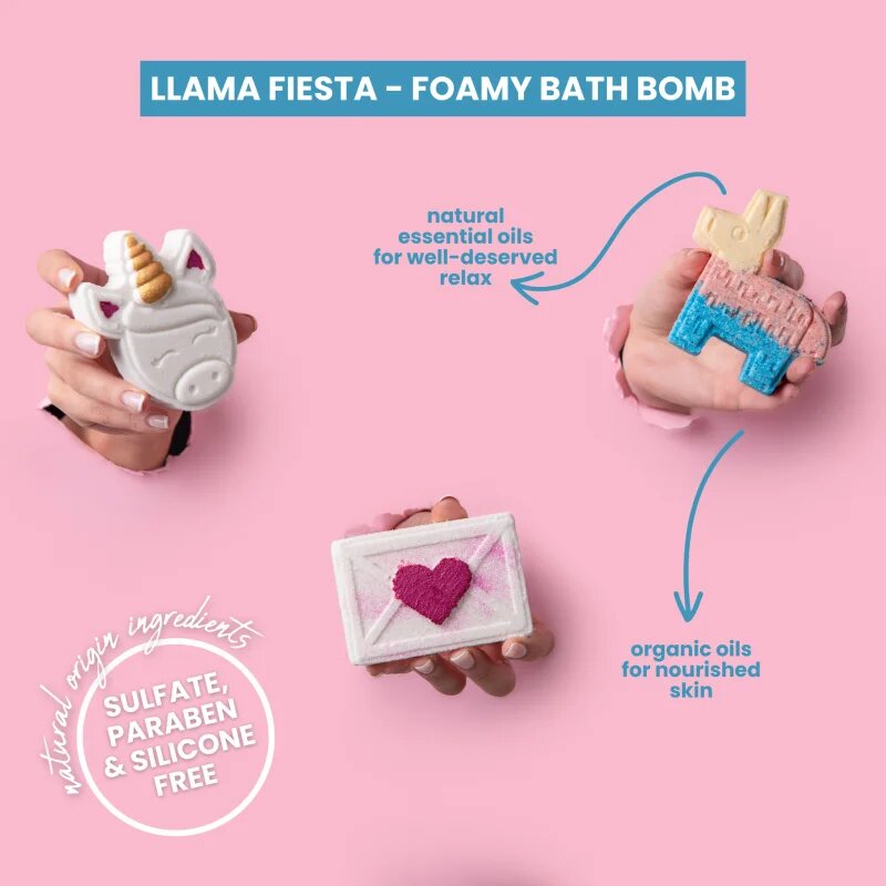 Soaphoria Bath Bomb Llama Fiesta kroglica za kopel 85 g