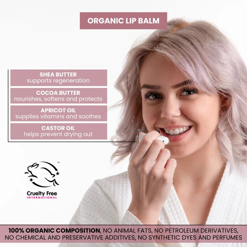 Soaphoria Lip Care Romantic Rose vrtnični organski balzam za ustnice 5 g