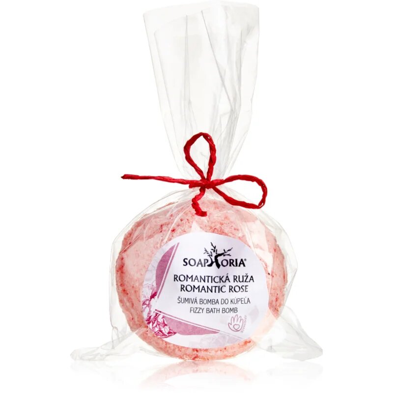 Soaphoria Romantic Rose Fizzy Bath Bomb antistresna kroglica za kopel z regeneracijskim učinkom 85 g