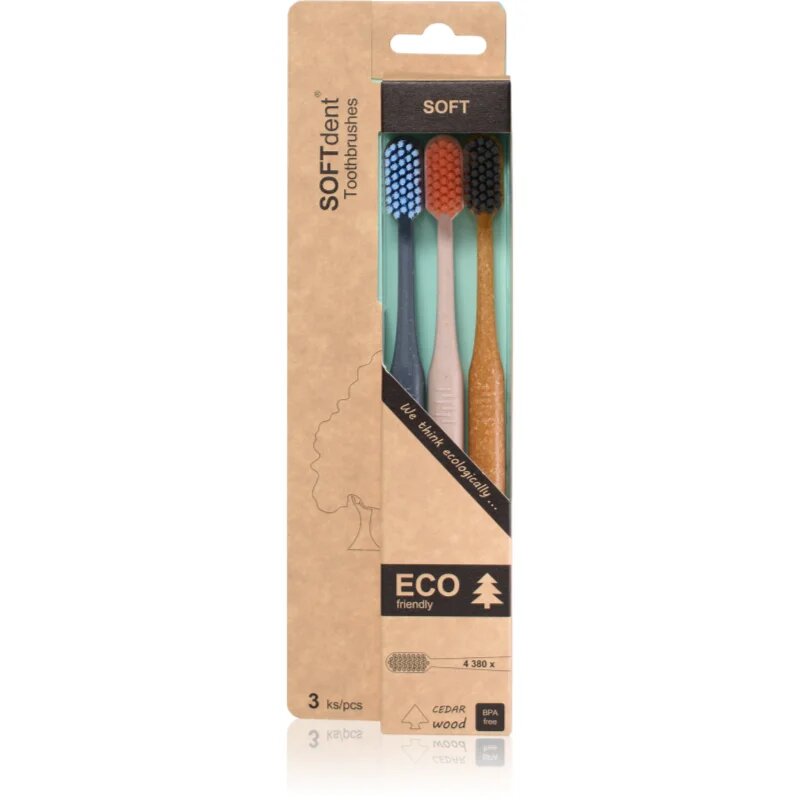 SOFTdent ECO Soft zobna ščetka 3 kos