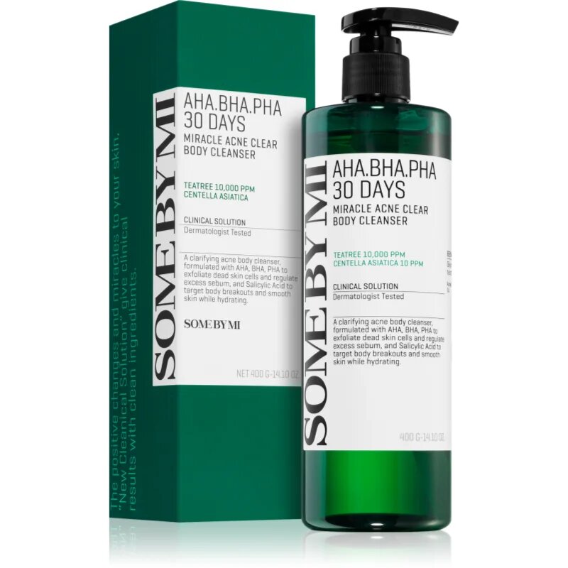 Some By Mi AHA∙BHA∙PHA 30 Days Miracle Acne Clear Body Cleanser penasti čistilni gel za problematično in mastno kožo 400 g