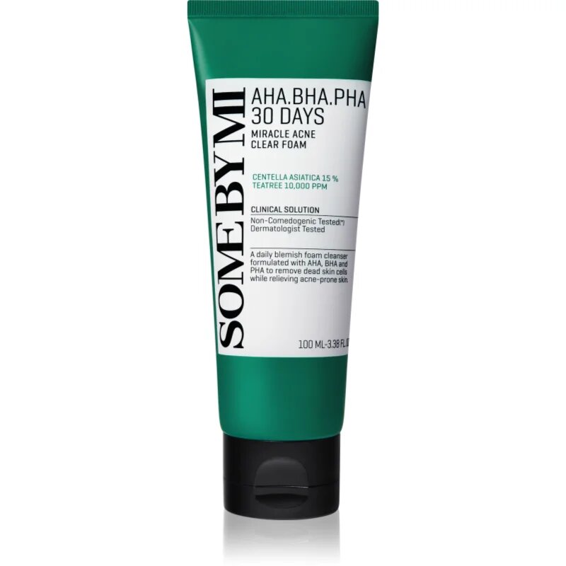 Some By Mi AHA∙BHA∙PHA 30 Days Miracle Acne Clear Foam globinsko čistilna pena za problematično kožo akne 100 ml