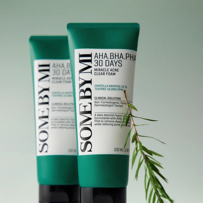 Some By Mi AHA∙BHA∙PHA 30 Days Miracle Acne Clear Foam globinsko čistilna pena za problematično kožo akne 100 ml