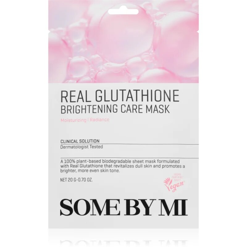 Some By Mi Clinical Solution Glutathione Brightening Care Mask revitalizacijska maska iz platna za poenotenje tona kože 20 g