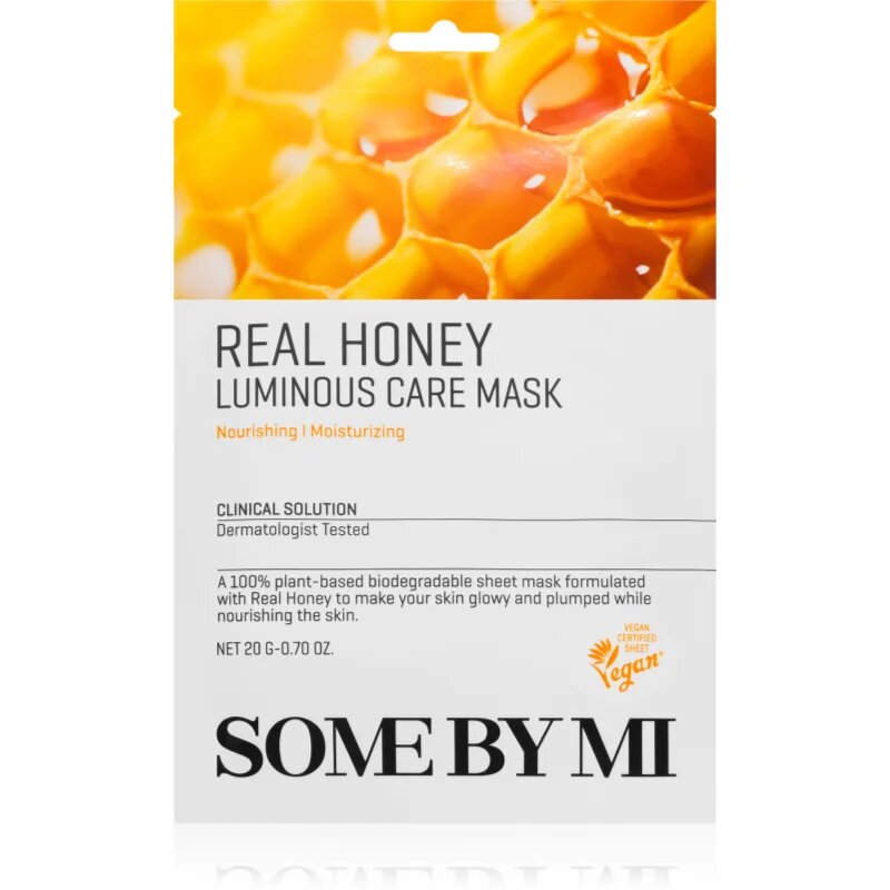 Some By Mi Clinical Solution Honey Luminous Care Mask revitalizacijska maska iz platna 20 g