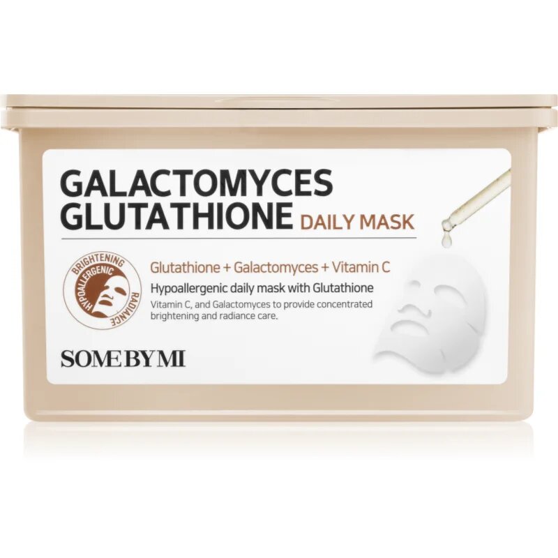 Some By Mi Galactomyces Glutathione Daily Mask Pack revitalizacijska maska iz platna veliko pakiranje 30 kos