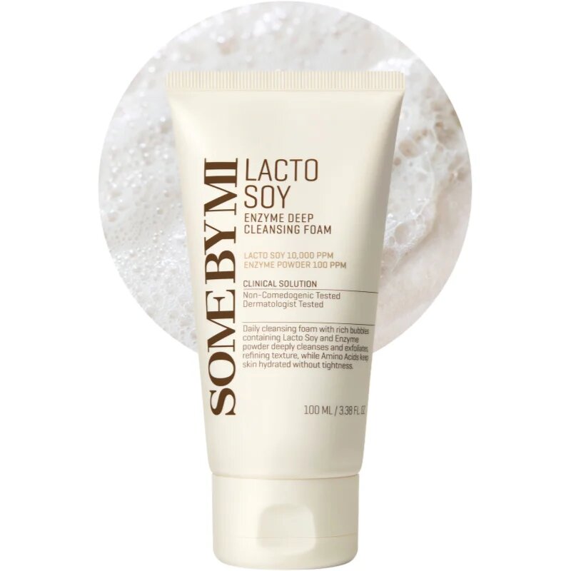 Some By Mi Lacto Soy Enzyme Deep Cleansing Foam globinsko čistilna pena s pomirjajočim učinkom 100 ml