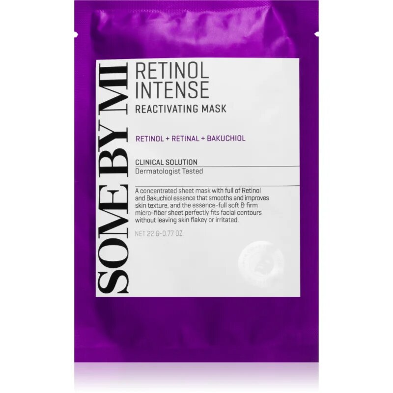 Some By Mi Retinol Intense Reactivating Mask maska iz platna proti gubam za zrelo kožo 22 g