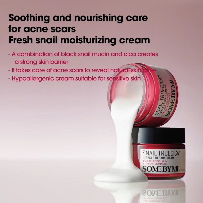 Some By Mi Snail Truecica Miracle Repair Cream pomirjevalna in vlažilna krema 60 g