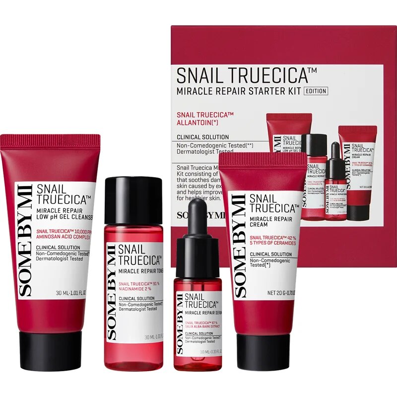 Some By Mi Snail Truecica Miracle Repair Starter Kit darilni set za občutljivo k aknam nagnjeno kožo
