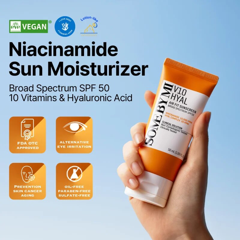 Some By Mi V10 Hyal Air Fit Sunscreen lahka zaščitna krema za obraz SPF 50+ 50 ml