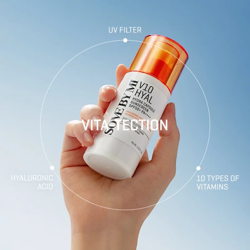 Some By Mi V10 Hyal Hydra Capsule Sunscreen zaščitna krema za občutljivo in netolerantno kožo SPF 50+ 40 ml