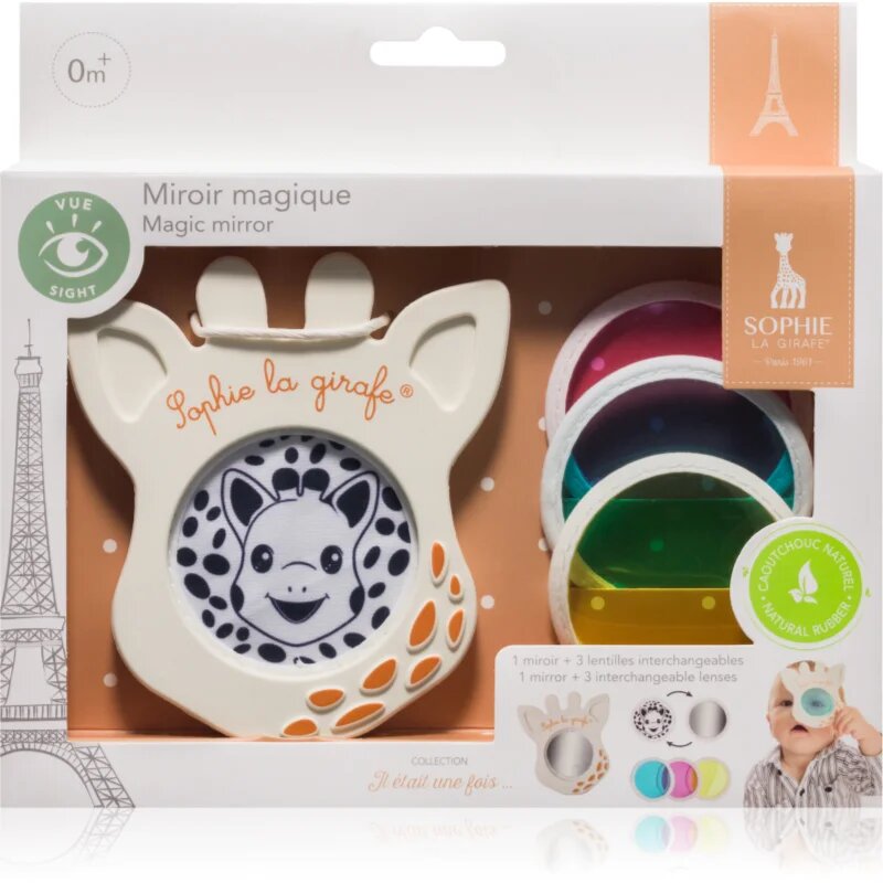 Sophie La Girafe Vulli Magic Mirror ogledalo za otroke od rojstva Blue Pink Yellow 3 kos