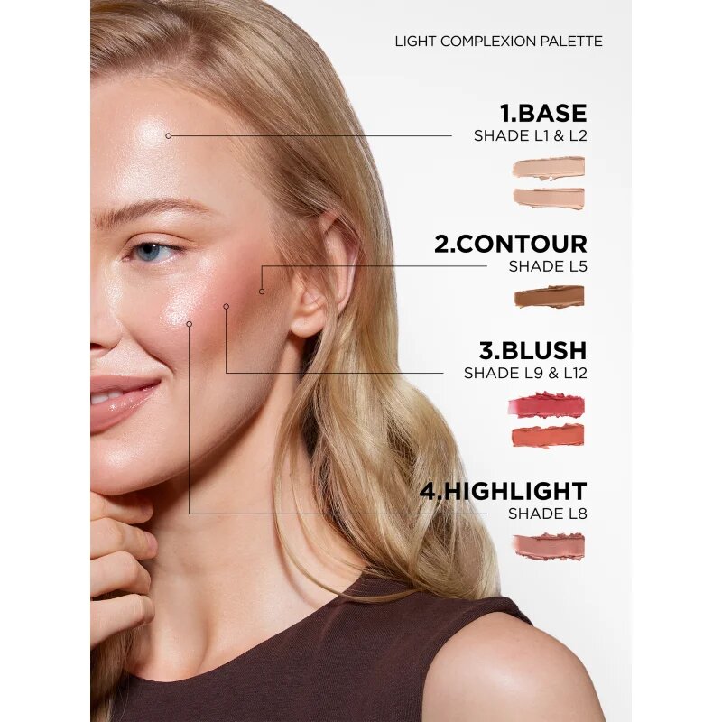 SOSU Cosmetics Complete Canvas Complexion Palette večnamenska paleta za obraz odtenek Light 26.4 g