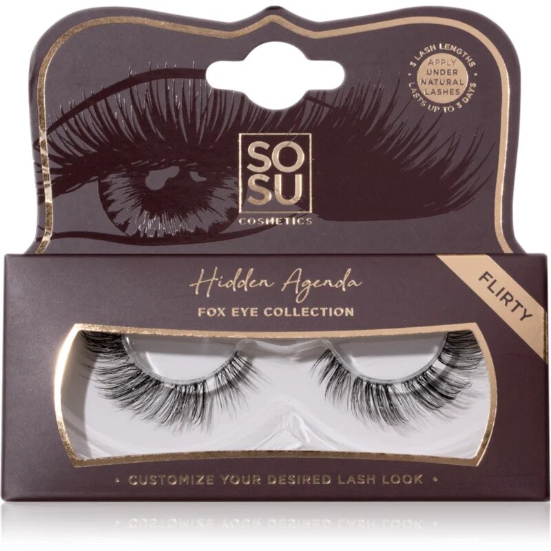 SOSU Cosmetics Hidden Agenda Fox Eye Collection umetne trepalnice odtenek Flirty 1 kos