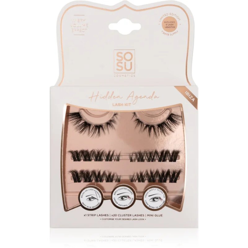 SOSU Cosmetics Hidden Agenda Lash Kit umetne trepalnice Ibiza 1 kos