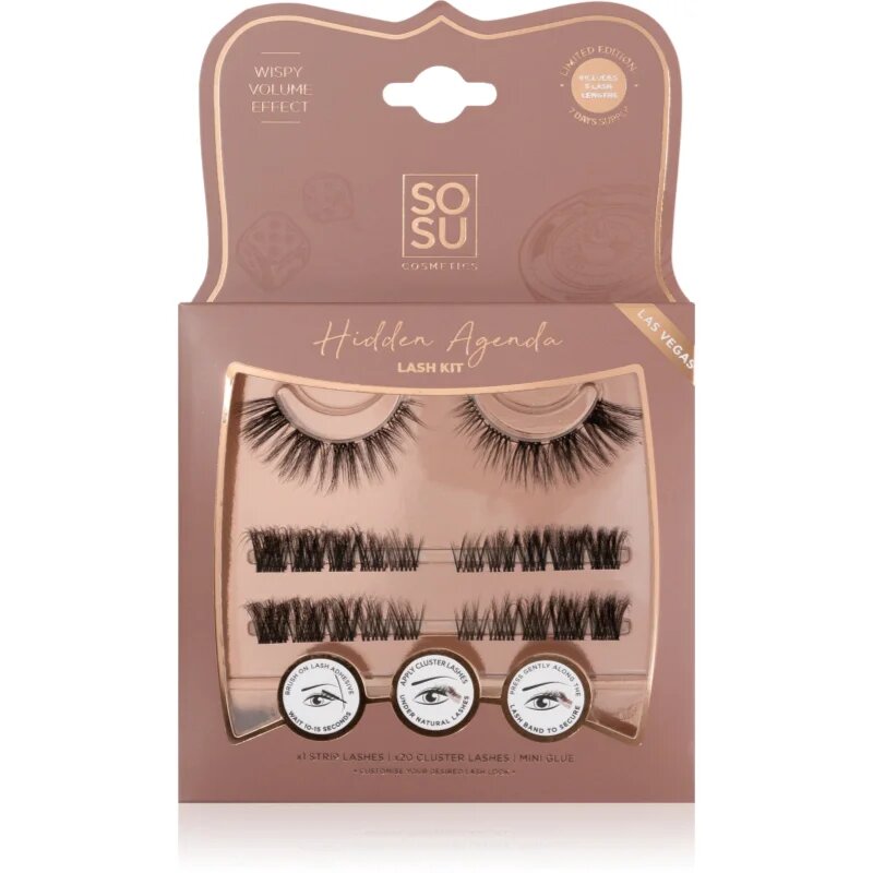 SOSU Cosmetics Hidden Agenda Lash Kit umetne trepalnice Las Vegas 1 kos