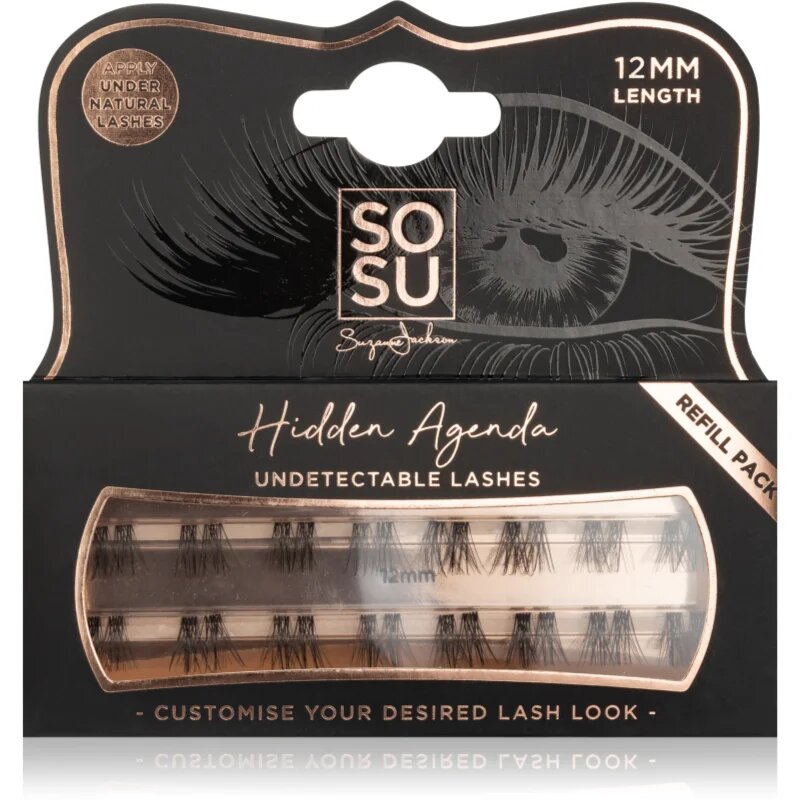 SOSU Cosmetics Hidden Agenda Undetectable Lashes šopaste lepilne trepalnice brez vozlička 12 mm