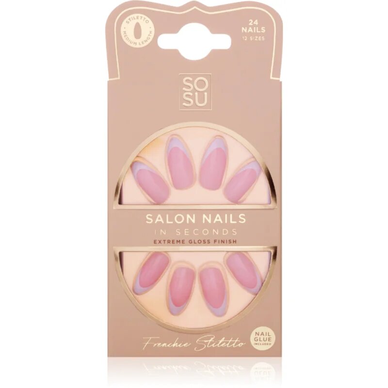 SOSU Cosmetics Salon Nails umetni nohti odtenek Frenchie 24 kos