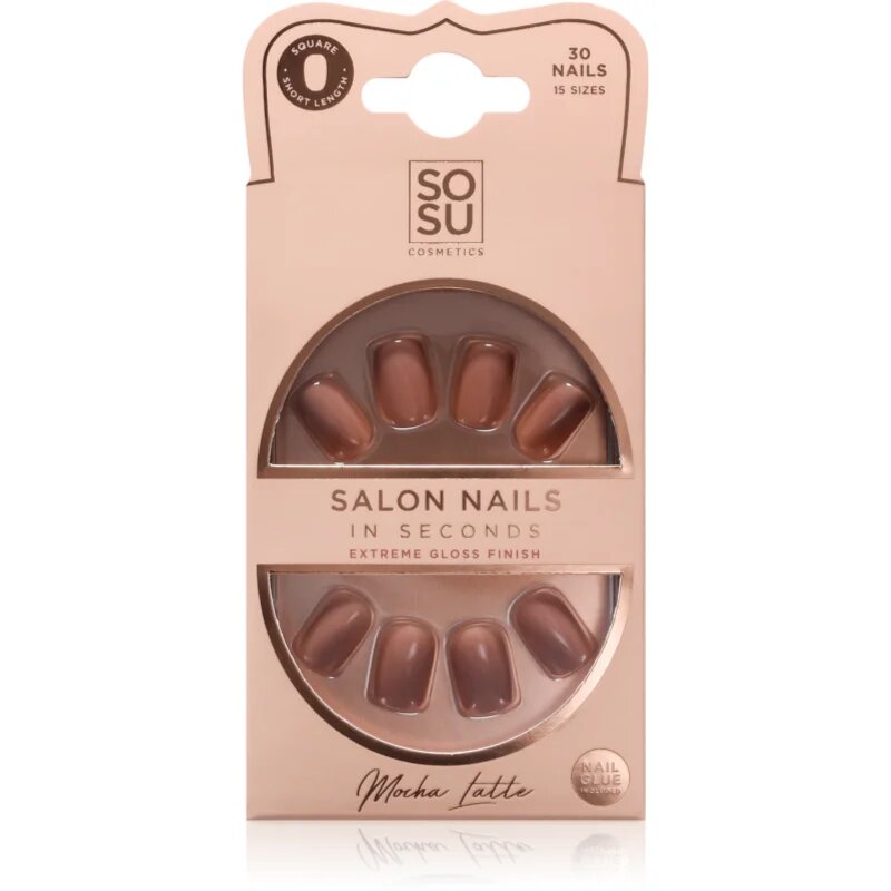 SOSU Cosmetics Salon Nails umetni nohti odtenek Mocha Latte 30 kos