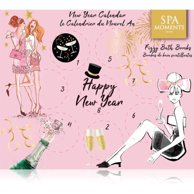 Spa Moments Happy New Year Sparkling Bath Bombs koledar odštevanja do novega leta