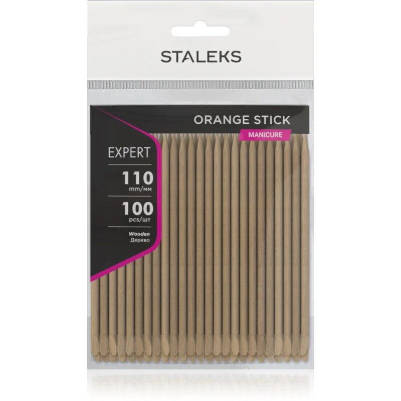 Staleks Expert Orange stick leseni potiskač obnohtne kožice 100 kos