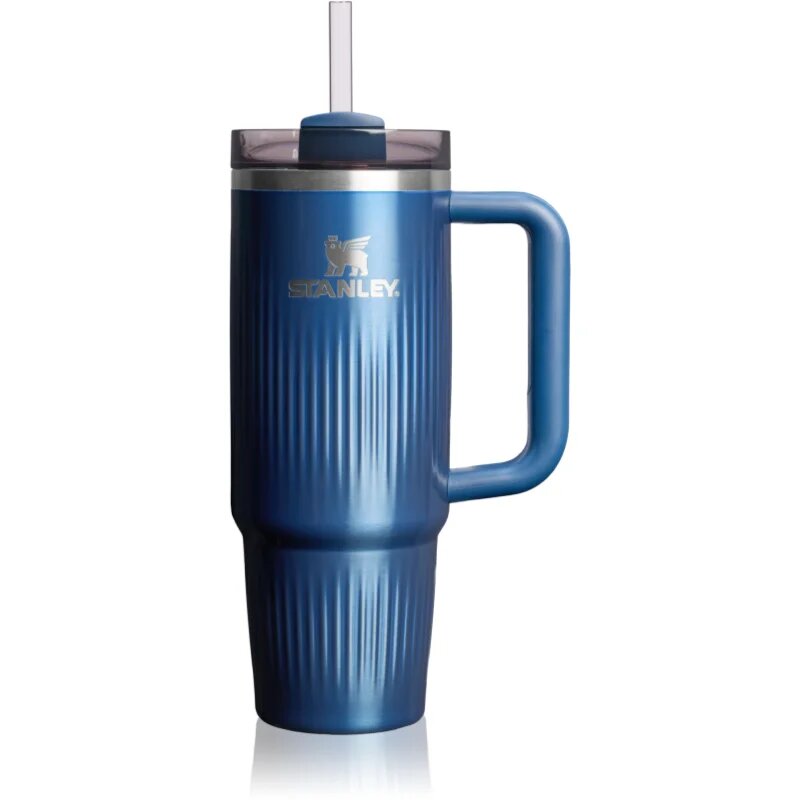 Stanley Quencher H2.O FlowState™ Fluted Tumbler lonček iz nerjavečega jekla s slamico srednja Glacial Blue Shine 890 ml