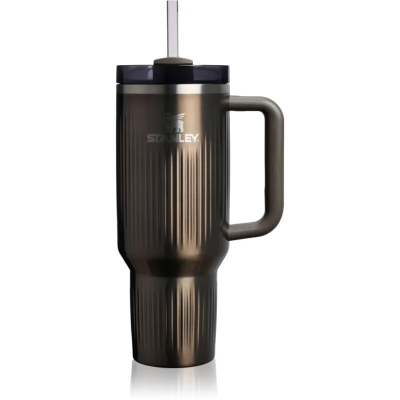 Stanley Quencher H2.O FlowState™ Fluted Tumbler lonček iz nerjavečega jekla s slamico velik Gunmetal Shine 1 kos