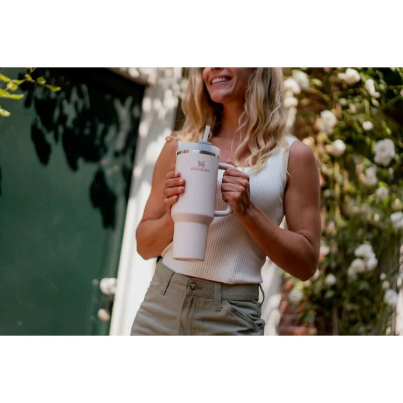 Stanley Quencher H2.O FlowState™ Tumbler lonček iz nerjavečega jekla s slamico velik Rose Quartz 1 kos