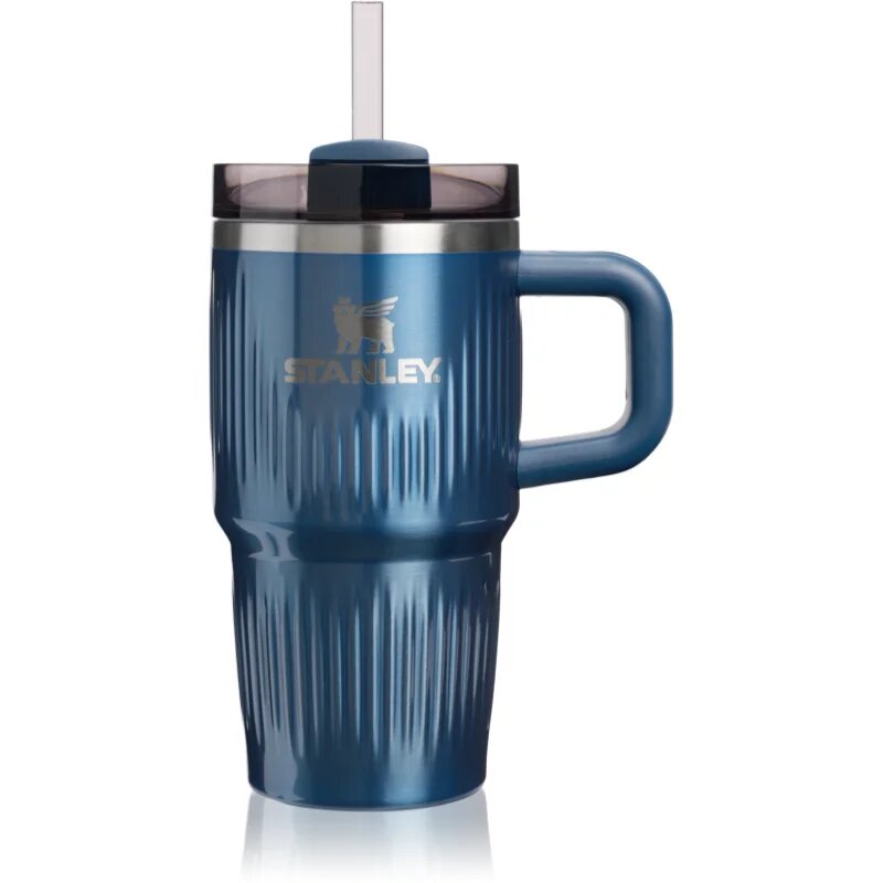 Stanley Quencher H2.O Fluted Tumbler lonček iz nerjavečega jekla s slamico majhen Glacial Blue Shine 1 kos
